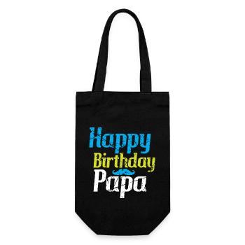Geburtstag Vater Birthday - Geschenkbeutel für Flaschen - Schwarz - Vorne