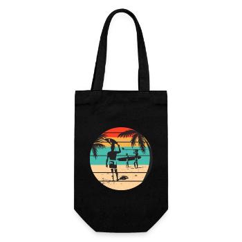 Surfing, Surfer, Surfing, Surfing - Gift Bag for Bottles - black - Front