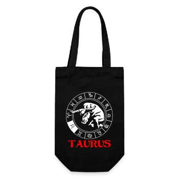 Taurus Zodiac - Gift Bag for Bottles - black - Front