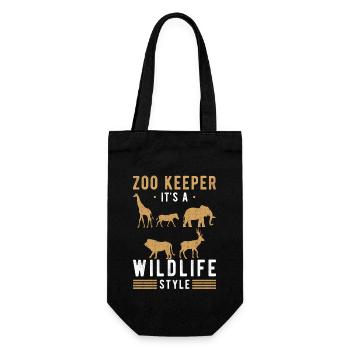 Zoo Tierpfleger Zoowärter Wilde Tiere - Geschenkbeutel für Flaschen - Schwarz - Vorne