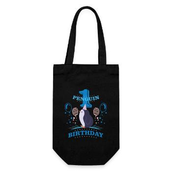 Penguin anniversaire 1 - Sac à bouteille - noir - Devant