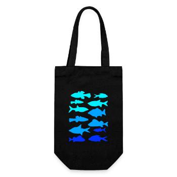 Anglerfish carp pike - Gift Bag for Bottles - black - Front