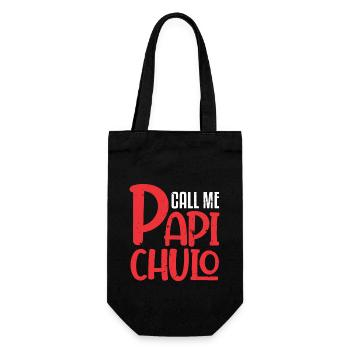 Call Me Papi Chulo Sugar Daddy Dad Papa - Geschenkbeutel für Flaschen - Schwarz - Vorne