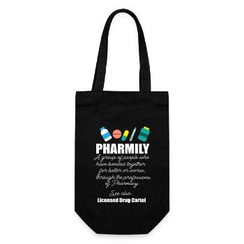 Pharma Medizin Medikamente Pharmily - Geschenkbeutel für Flaschen - Schwarz - Vorne