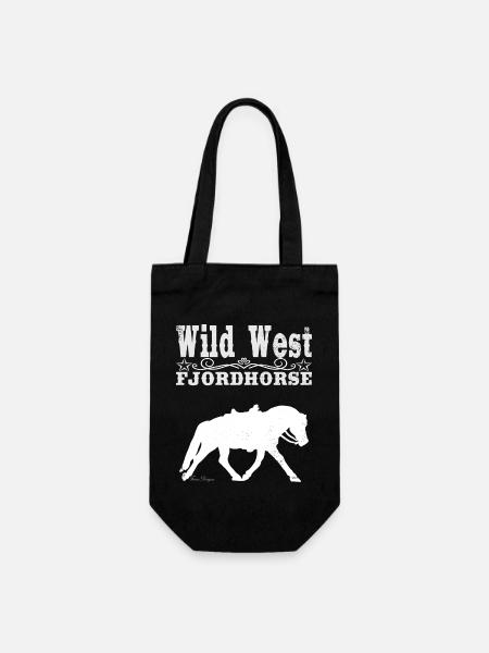 Wild West Fjordhorse Westernpferd, Norweger dunkel - Geschenkbeutel für Flaschen - Schwarz