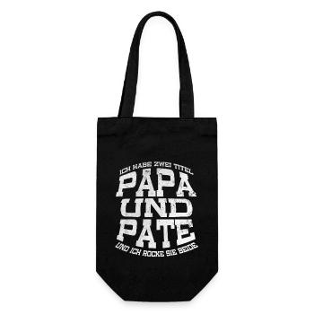Papa und Patenonkel - Geschenkbeutel für Flaschen - Schwarz - Vorne