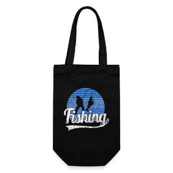 Fishing Retro Angel Fishing Vintage Angler Fisherman - Gift Bag for Bottles - black - Front