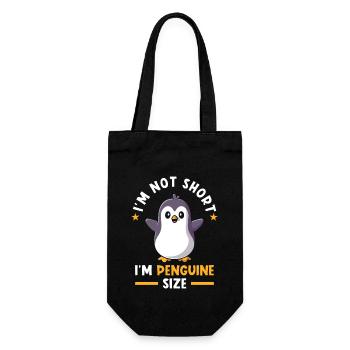 Ich bin Pinguin Kleine Menschen - Geschenkbeutel für Flaschen - Schwarz - Vorne