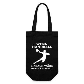 Handball Handballer lustiger Spruch Geschenk - Geschenkbeutel für Flaschen - Schwarz - Vorne