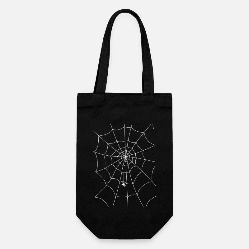 Spinnennetz, Spinne, Spinne im Netz - Geschenkbeutel für Flaschen - Schwarz