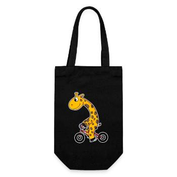 Giraffe on bike - Gift Bag for Bottles - black - Front