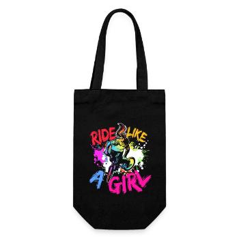 Ride Lke A Girl BMX Biker Geschenk - Geschenkbeutel für Flaschen - Schwarz - Vorne