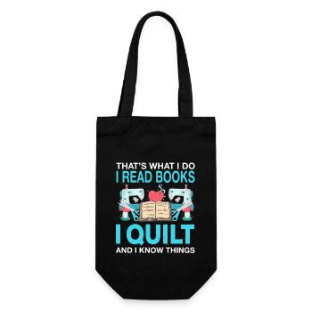 Quilt Stepping Quilting Sewing Knitting Needle Quilt - Gift Bag for Bottles - black - Front