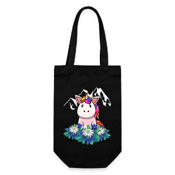 Unicorn gentian Edelweiss Alps Switzerland Austria - Gift Bag for Bottles - black - Front
