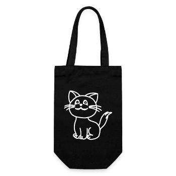 Katze Katze Haustiere Kinder Kitten Baby - Geschenkbeutel für Flaschen - Schwarz - Vorne