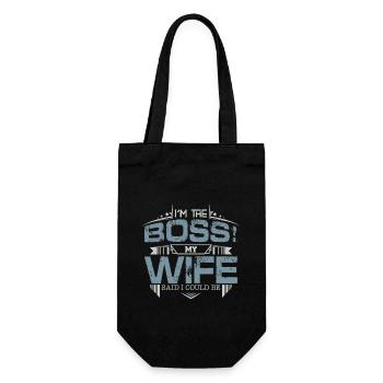 My boss my wife - Gift Bag for Bottles - black - Front