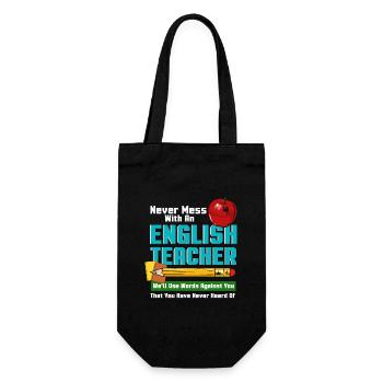 Never Mess With An English Teacher - Gift Bag for Bottles - black - Front
