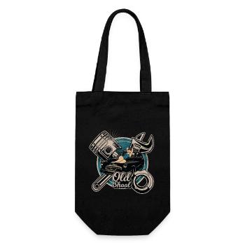 Pin Up Girl Rockabilly Old School Car Mechanic - Gift Bag for Bottles - black - Front