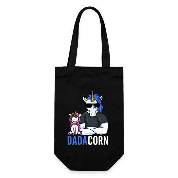 Cool Dadacorn Dad Unicorn Gift for Father's Day - Gift Bag for Bottles - black - Front