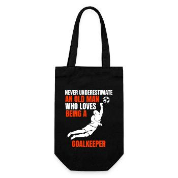 Goalkeeper man soccer goalkeeper saying father goalie - Gift Bag for Bottles - black - Front