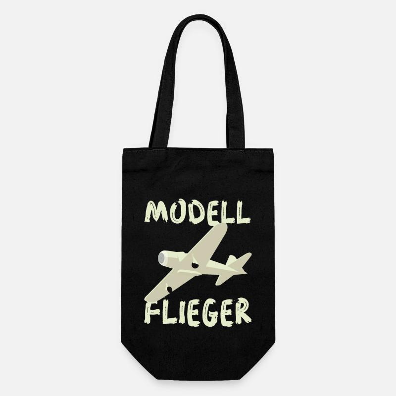 Modellflieger - Geschenkbeutel für Flaschen - Schwarz