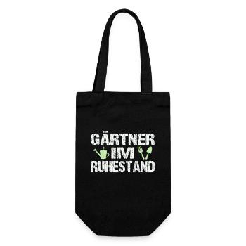 Gärtner in Rente - Geschenkbeutel für Flaschen - Schwarz - Vorne