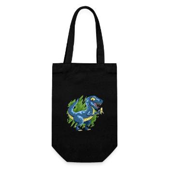 Banana Raptor dinosaur eats banana funny vegan - Gift Bag for Bottles - black - Front