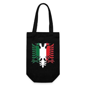 Albanien Italien Flagge - Geschenkbeutel für Flaschen - Schwarz - Vorne
