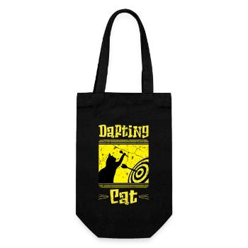 Dart player cat dart sport - Gift Bag for Bottles - black - Front
