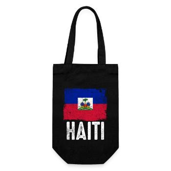 Haïti vacances drapeau Haïti - Sac à bouteille - noir - Devant