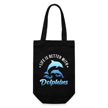 Delfin - Geschenkbeutel für Flaschen - Schwarz - Vorne
