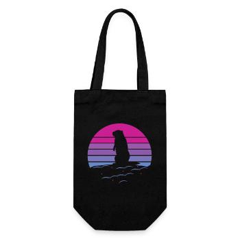 marmot, marmot animal, rodent, - Gift Bag for Bottles - black - Front