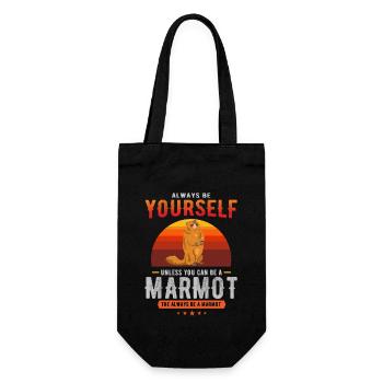 marmot, marmot groundhog, groundhog day, - Gift Bag for Bottles - black - Front
