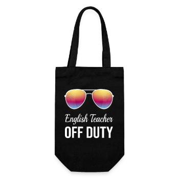 Englisch Lehrer Schule Ruhestand Geschenk - Geschenkbeutel für Flaschen - Schwarz - Vorne
