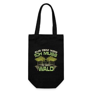 Muss in den Wald - Geschenkbeutel für Flaschen - Schwarz - Vorne