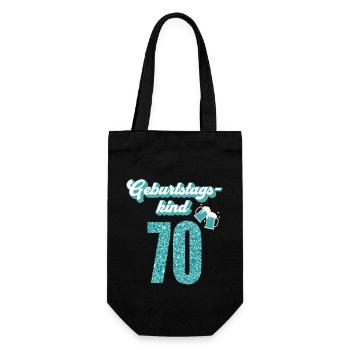70. Geburtstag 70 Jahre 70er Geburtstagskind - Geschenkbeutel für Flaschen - Schwarz - Vorne