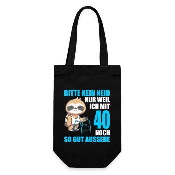 40. Geburtstag 40 Jahre Faultier Faultiere - Geschenkbeutel für Flaschen - Schwarz - Vorne