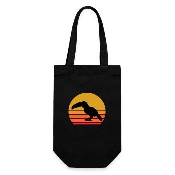 Retro Sonne Tukan Vogel Geschenkidee - Geschenkbeutel für Flaschen - Schwarz - Vorne