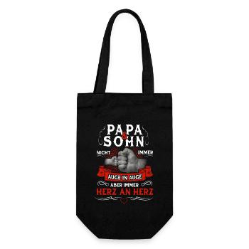 Papa Und Sohn Partnerlook Vater Vatertag Geschenk - Geschenkbeutel für Flaschen - Schwarz - Vorne