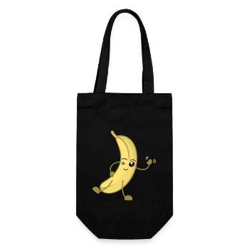 Banane Lustig - Geschenkbeutel für Flaschen - Schwarz - Vorne