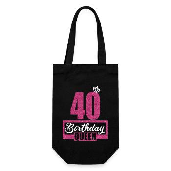 40. Geburtstag 40 Jahre 40er Birthday Queen - Geschenkbeutel für Flaschen - Schwarz - Vorne