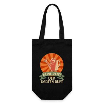 Keine Zeit der Garten ruft Gartenarbeit Spruch - Geschenkbeutel für Flaschen - Schwarz - Vorne