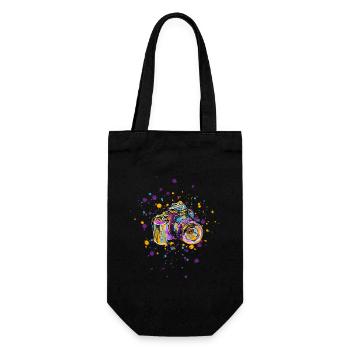 Photography - Photographers Retro Illustration Camera - Gift Bag for Bottles - black - Front