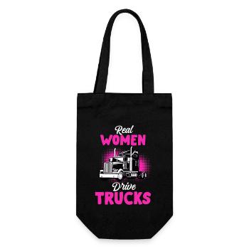 Truck Driver Trucker Woman Truck Gift - Gift Bag for Bottles - black - Front