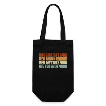 Lustiger Hausmeister Spruch Mann Mythos Legende - Geschenkbeutel für Flaschen - Schwarz - Vorne