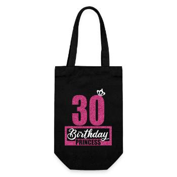 30. Geburtstag 30 Jahre 30er Birthday Princess - Geschenkbeutel für Flaschen - Schwarz - Vorne