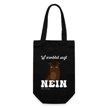 Warmblut sagt Nein Irre lustiges störrisches Pferd - Geschenkbeutel für Flaschen - Schwarz - Vorne