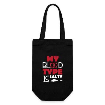 Blood group Salty Salt Pretzel Food - Gift Bag for Bottles - black - Front