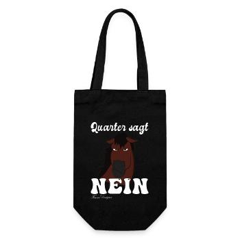 Quarter says no, funny and cute comic horses - Gift Bag for Bottles - black - Front