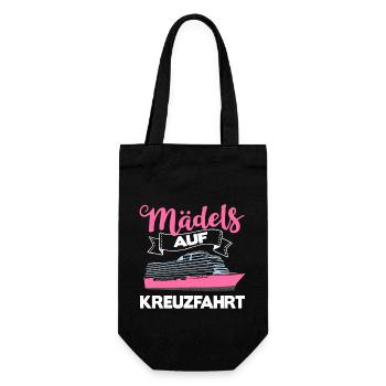 Mädels Kreuzfahrt Urlaub Kreuzfahrtschiff Deko - Geschenkbeutel für Flaschen - Schwarz - Vorne